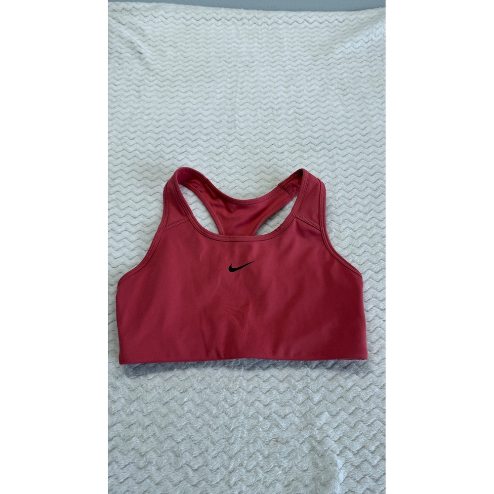 Nike Dri-FIT Women Racerback Sports Bra Pink Swoosh Logo Small 4343